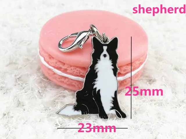 10 Pcs/Lot DIY Charm German Shepherd Dog Bulldog Pendant Keychain