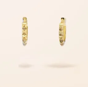 10K Gold Medium Spike Huggie Earrings