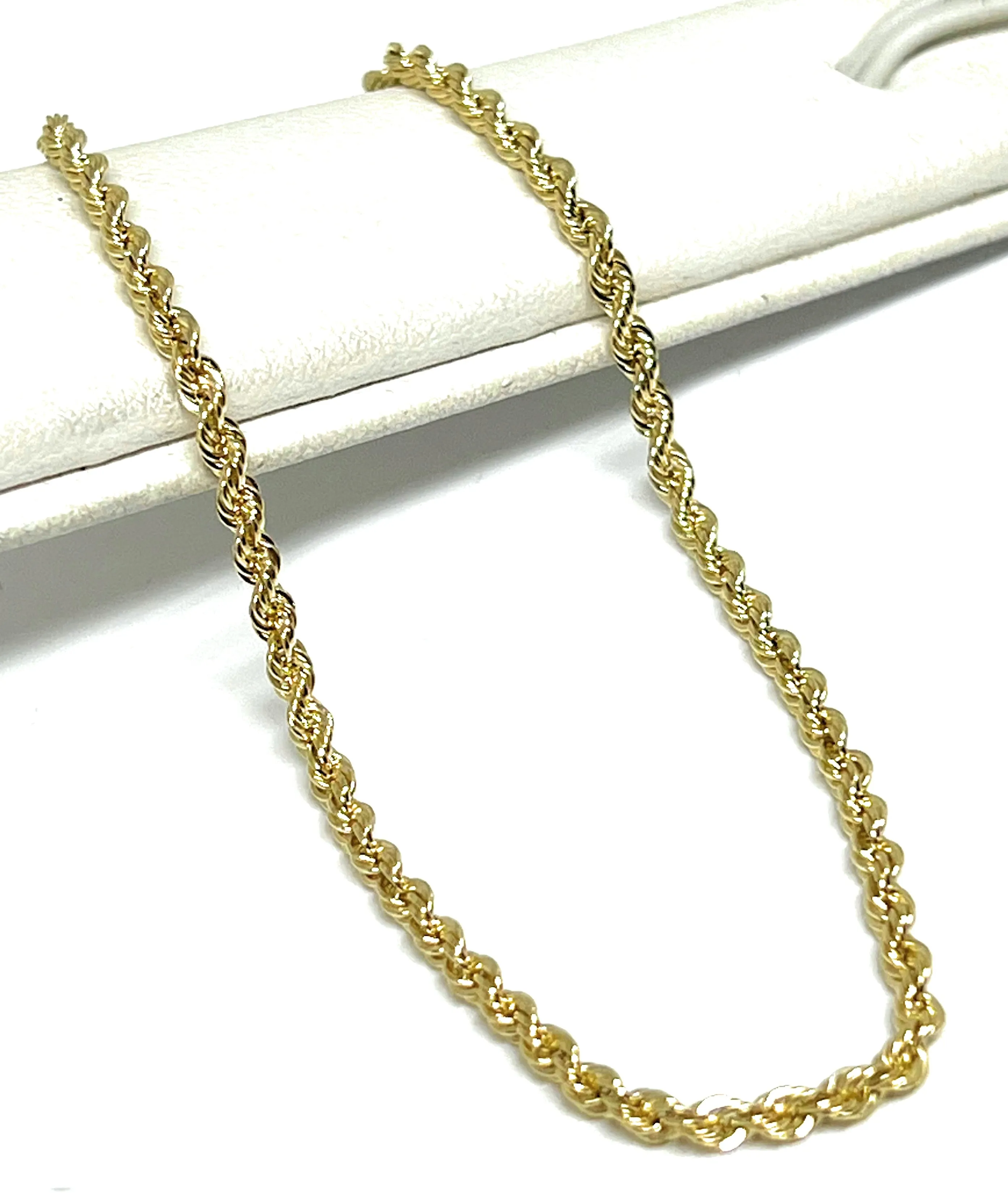 10k Solid Gold Yellow Rope Brracelet 7-10 inch 2.5mm Width