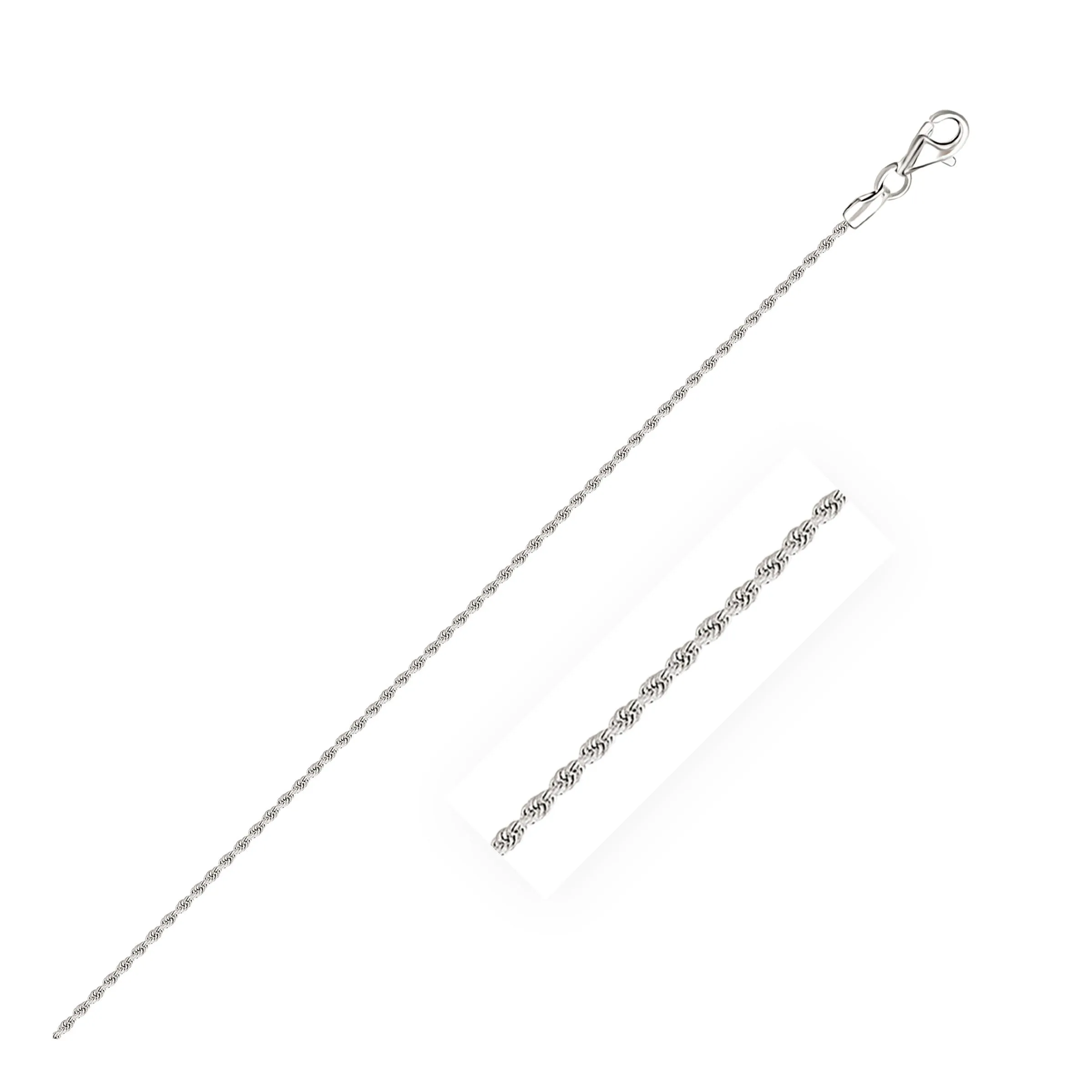 10k White Gold Solid Diamond Cut Rope Chain 1.5mm-rx19989-16