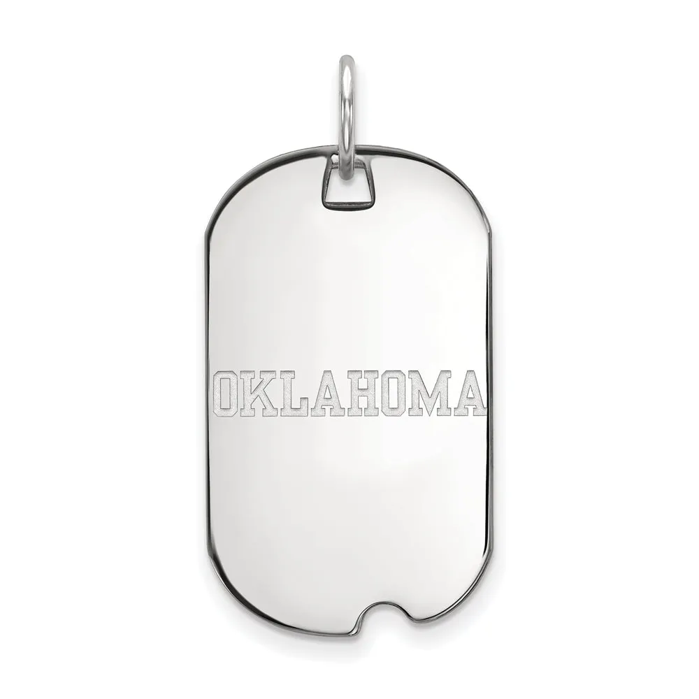 10k White Gold U. of Oklahoma Dog Tag Pendant