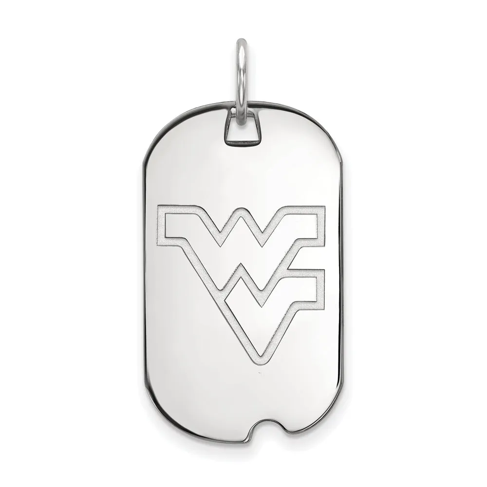 10k White Gold West Virginia U. Dog Tag Pendant