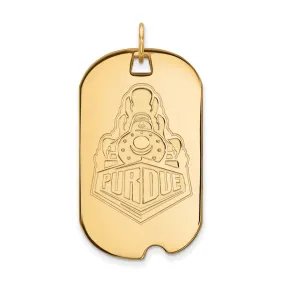 10k Yellow Gold Purdue Large Logo Dog Tag Pendant