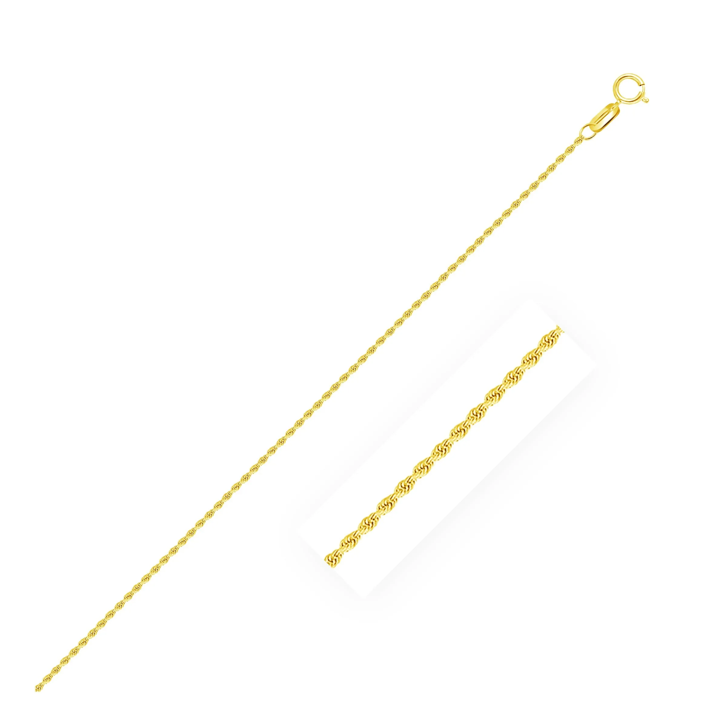 10k Yellow Gold Solid Diamond Cut Rope Chain 1.25mm-rx61754-18