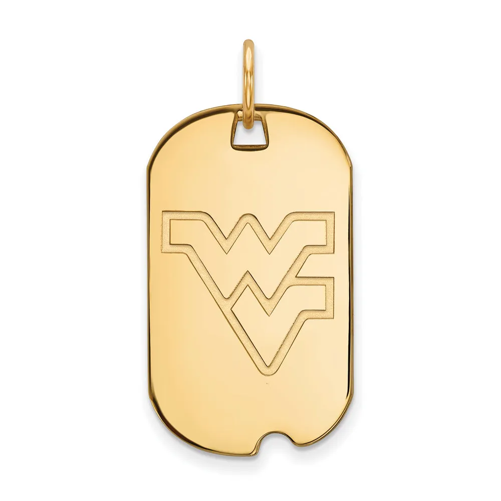 10k Yellow Gold West Virginia U. Dog Tag Pendant