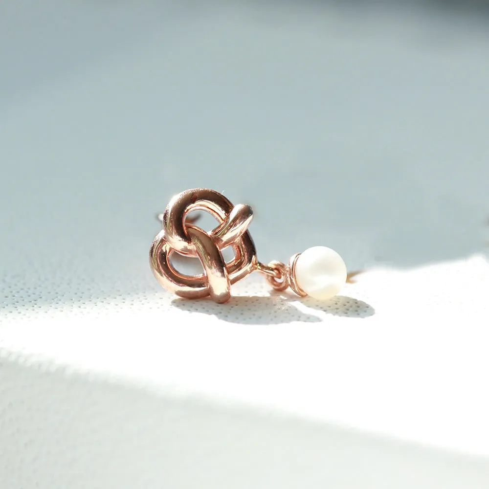 14K 18K Solid Gold Dangle Fresh Water Pearl Heart Cartilage Helix Conch  Barbell Piercing Earring Stud