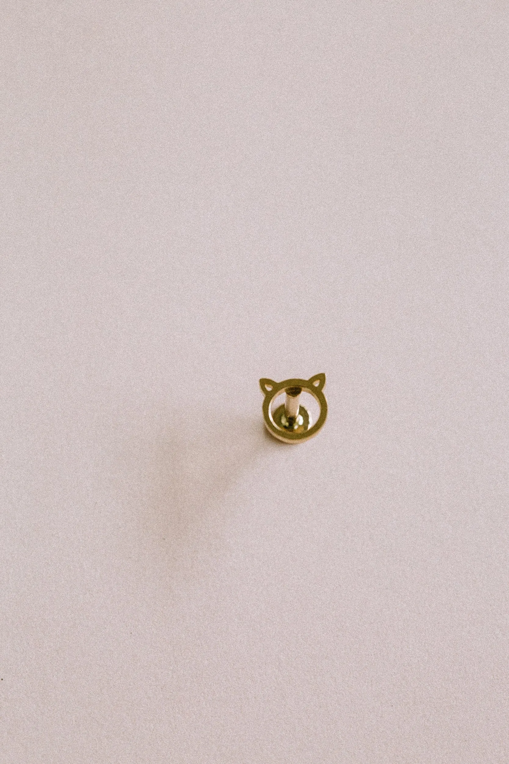 14k Gold Cartilage Kitty Ear Cat Internally Internal Threaded Labret