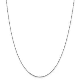 14K White Gold 1.3 mm Pendant Rope Chain Available Sizes 16-24