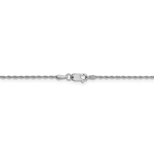 14K White Gold 1.3 mm Pendant Rope Chain Available Sizes 16-24