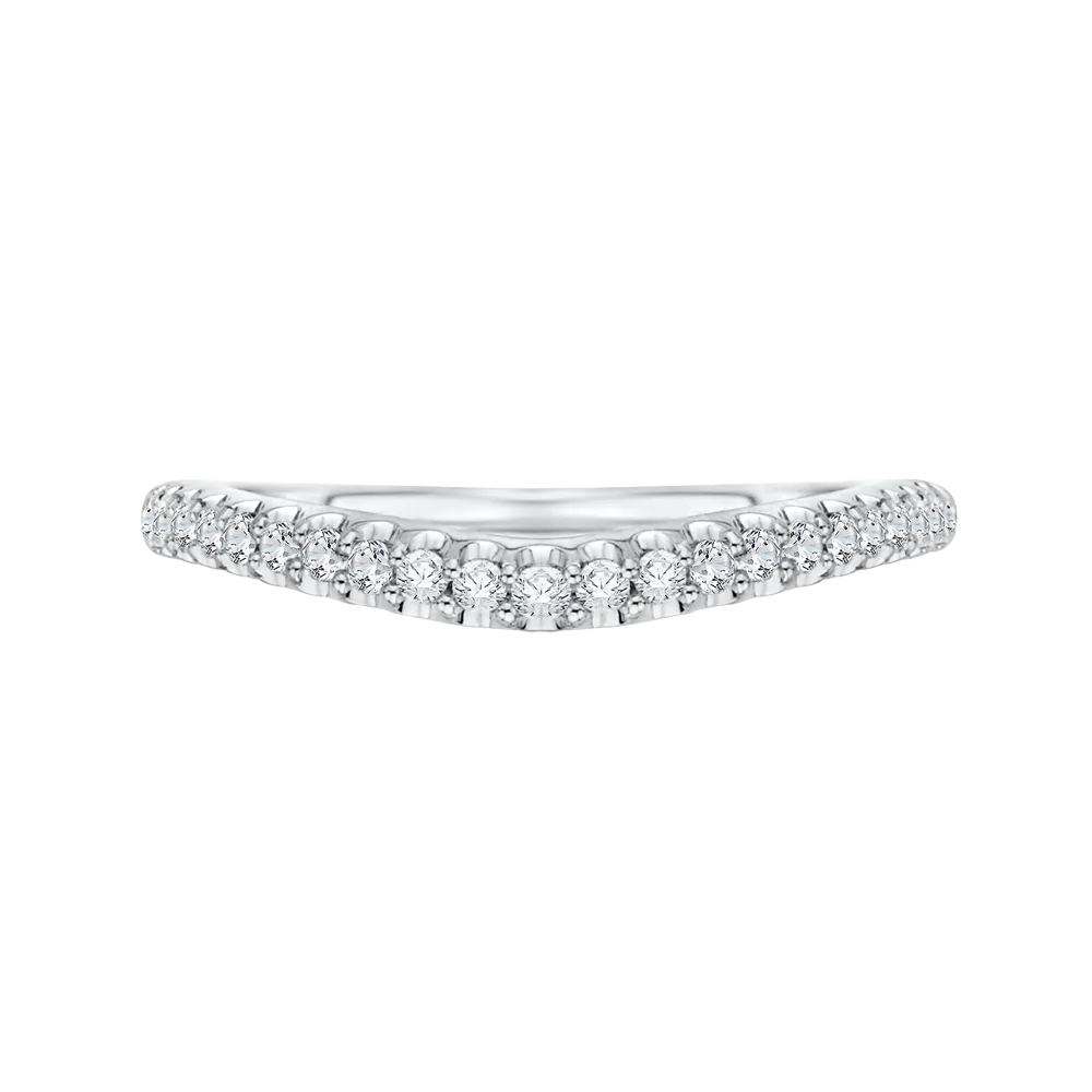 14K White Gold Round Diamond Wedding Band