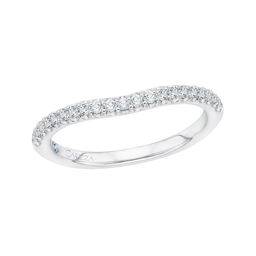 14K White Gold Round Diamond Wedding Band