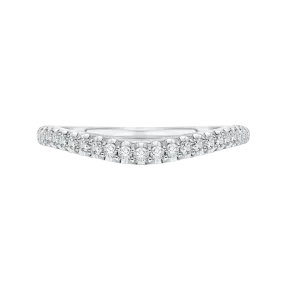 14K White Gold Round Diamond Wedding Band