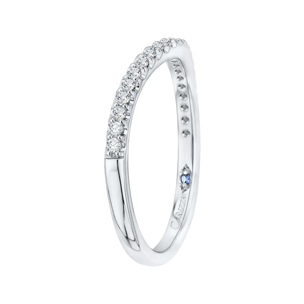 14K White Gold Round Diamond Wedding Band