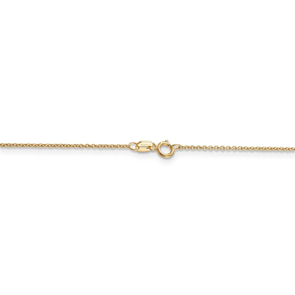 14k Yellow Gold Diamond Cut Duck Necklace