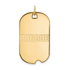 14k Yellow Gold Purdue Large Script Dog Tag Pendant