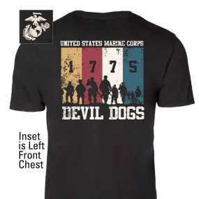 1775 Devil Dogs Back With Left Chest T-shirt