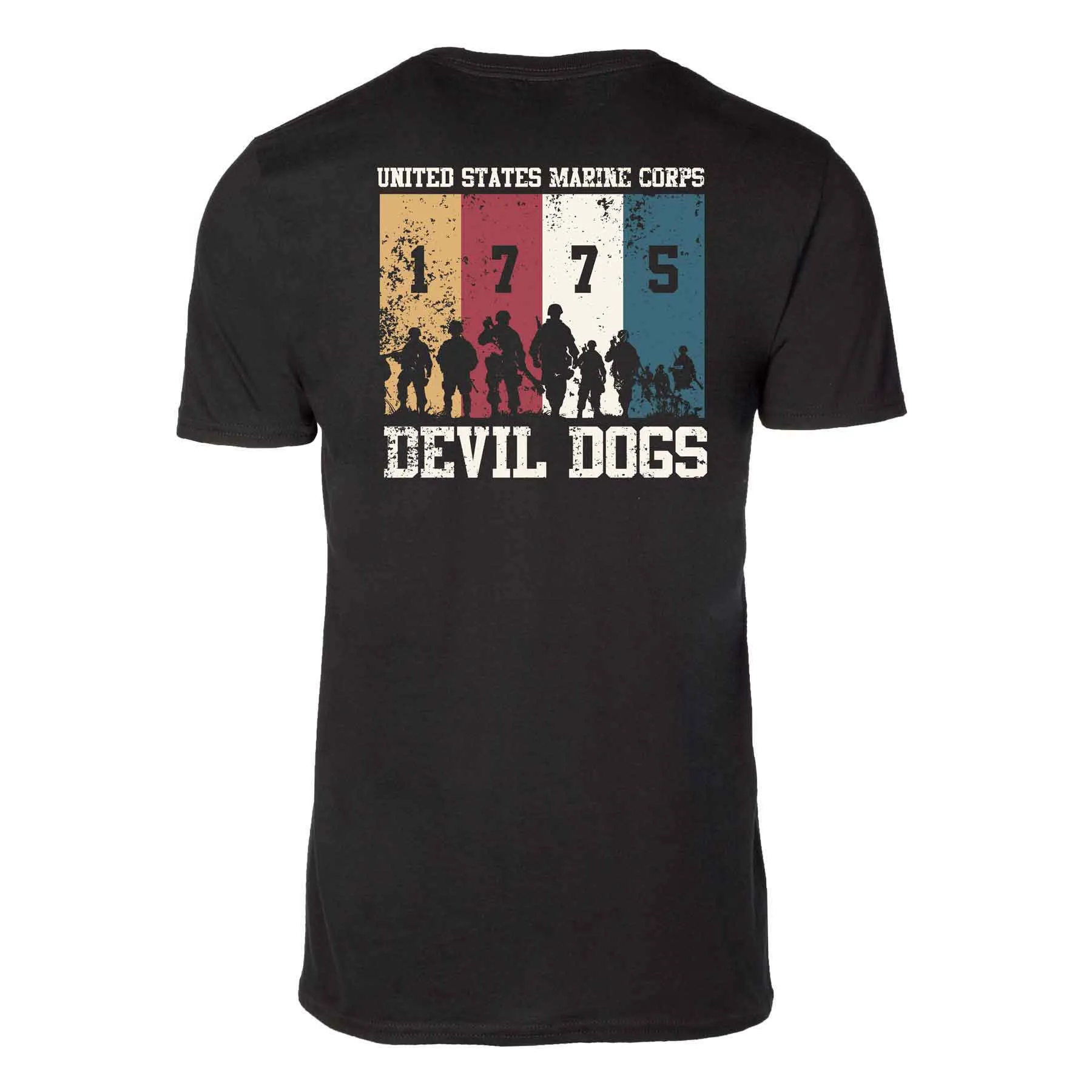 1775 Devil Dogs Back With Left Chest T-shirt