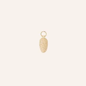 18K Carved Bone Pine Cone Charm