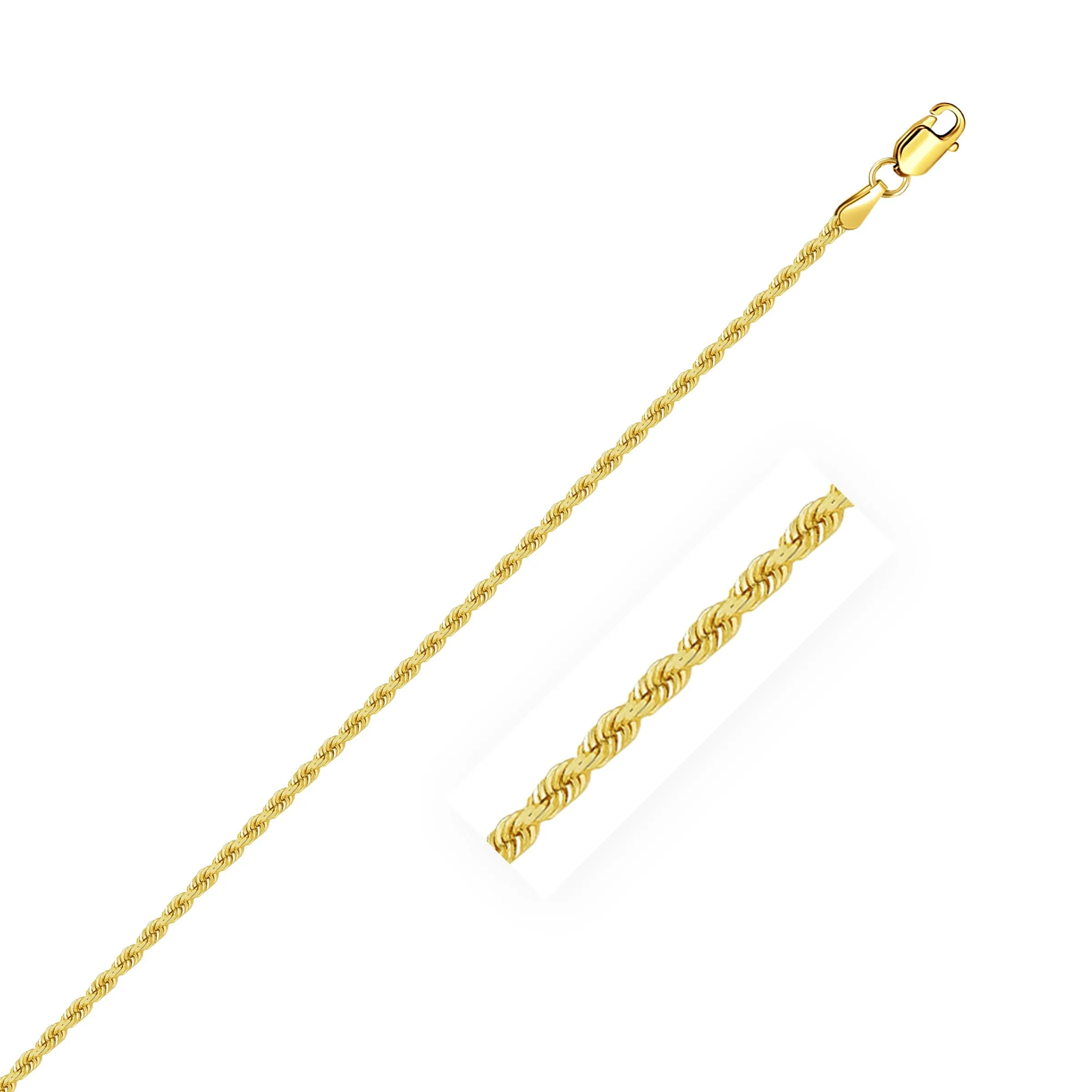 2.0mm 14k Yellow Gold Solid Rope Chain-rx71666-18