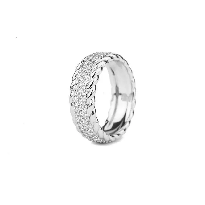 3-Row Diamond Rope Eternity Ring