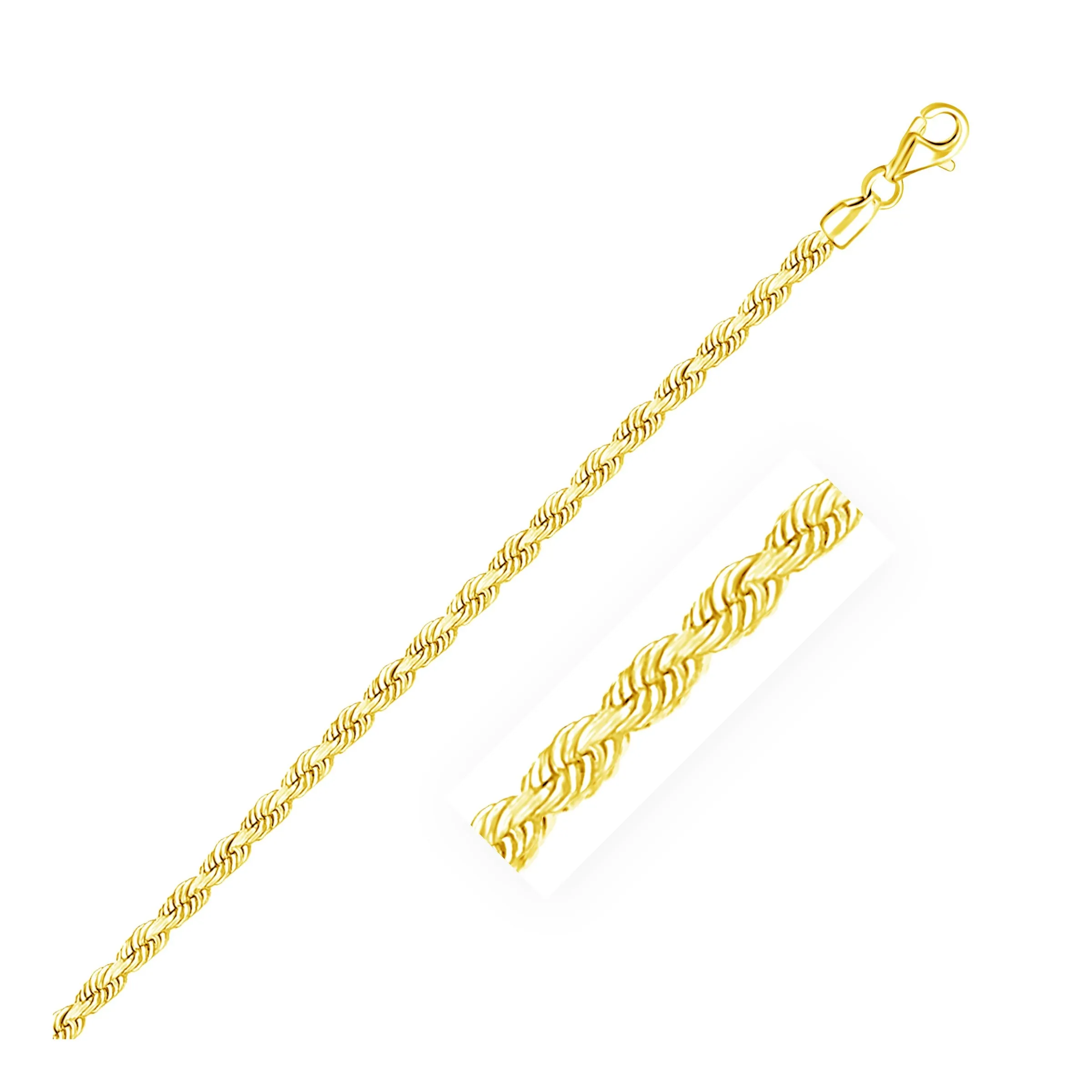 3.0mm 10k Yellow Gold Solid Diamond Cut Rope Chain-rx66909-30