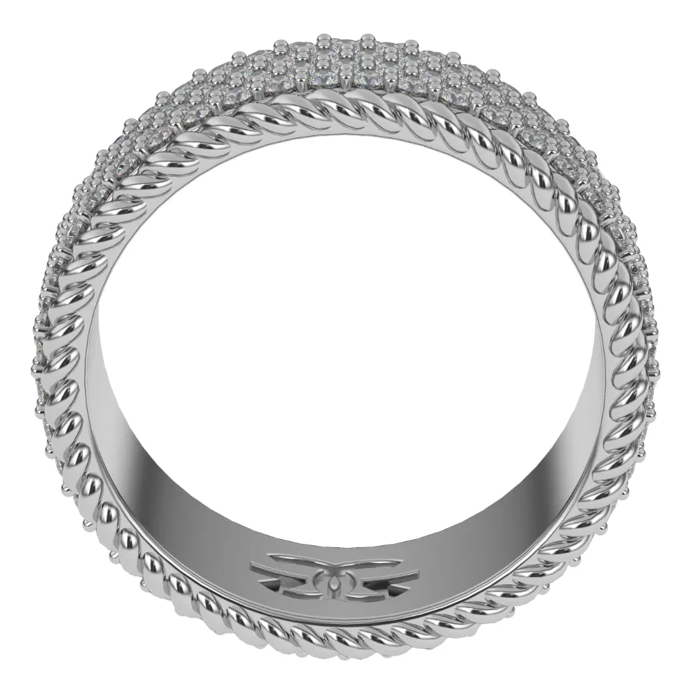 4-Row Diamond Rope Ring