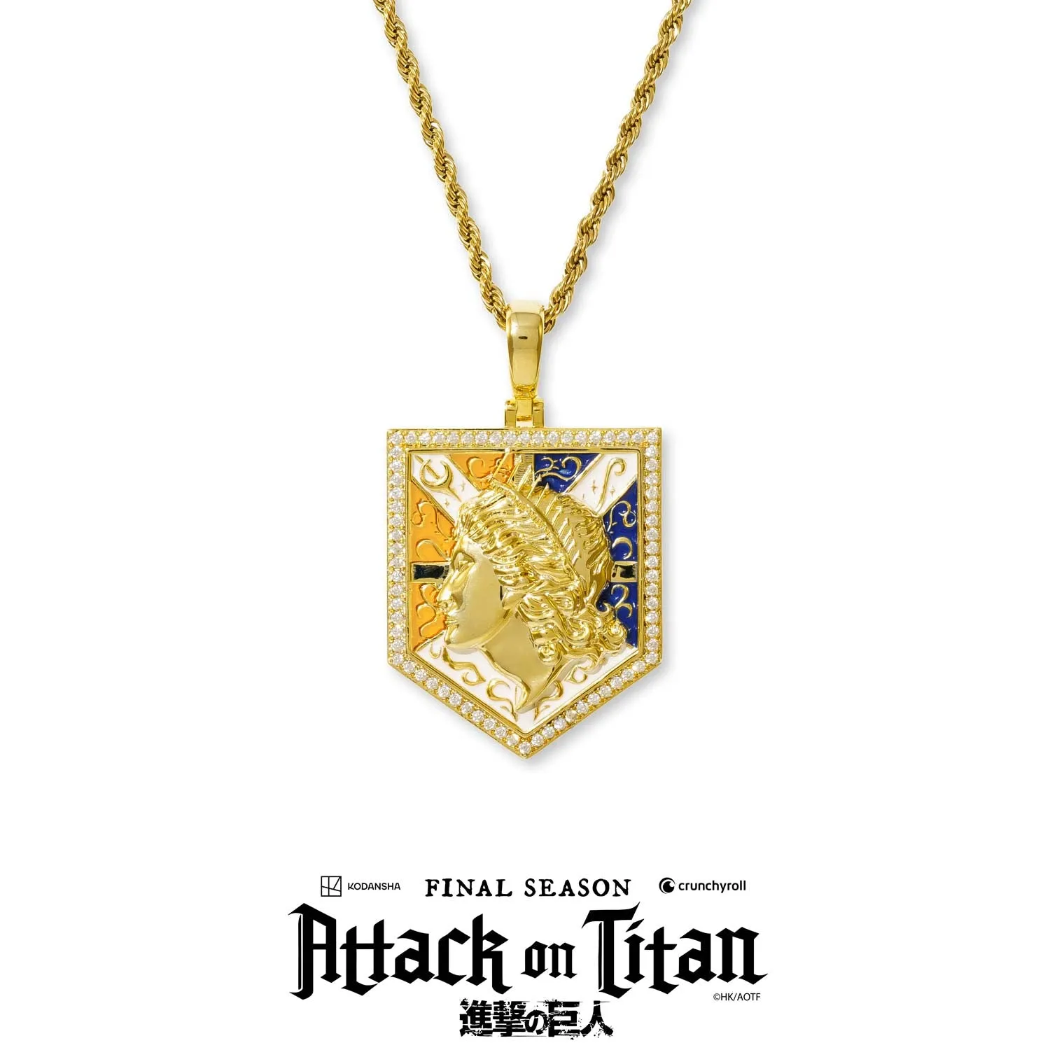 Attack On Titan Wall of Maria Necklace Pendant & Rope Chain