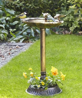 Bird Bath and Built-in Feeder