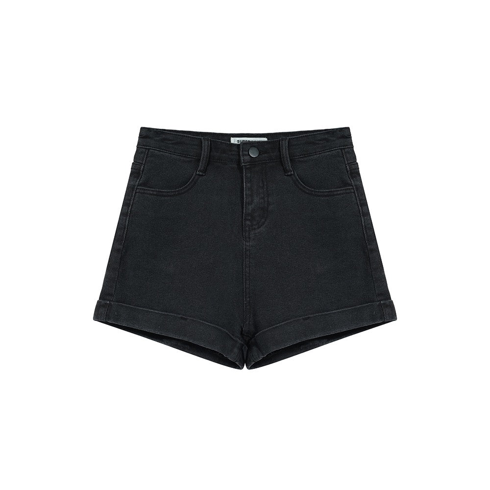 Black Denim Shorts