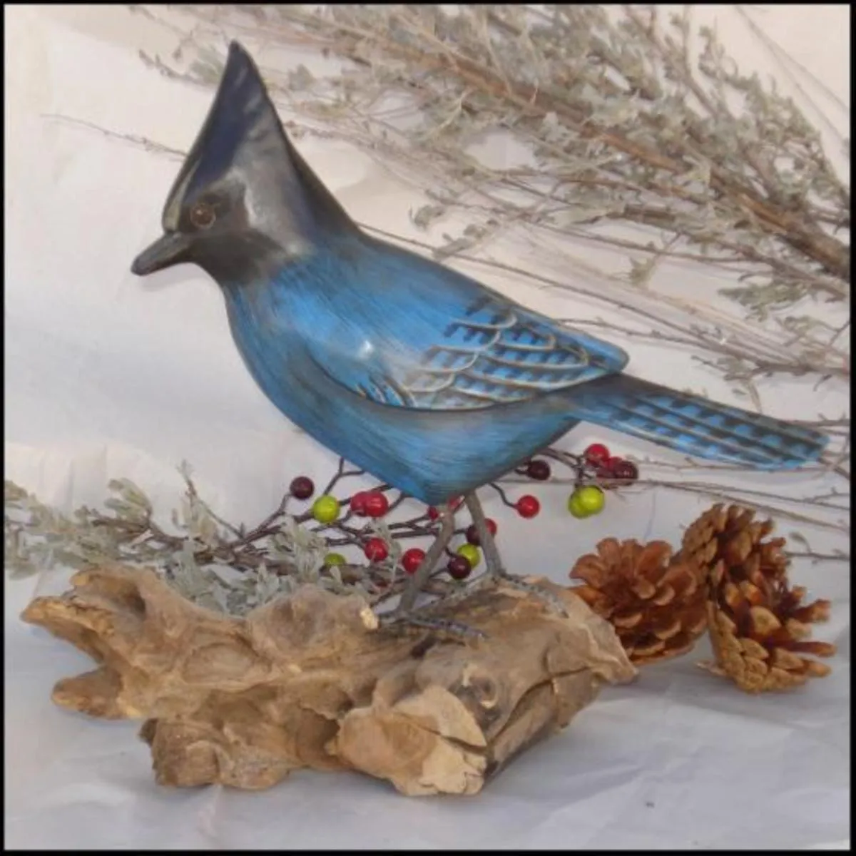 Blue Frogs Company - Bird Sculpture (Steller's Jay) #B-45