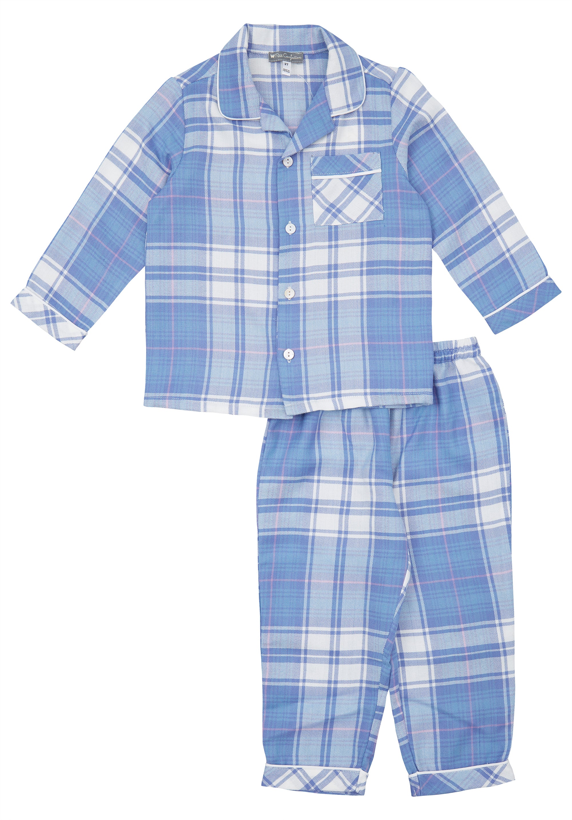 Blue Plaid Pajamas Set