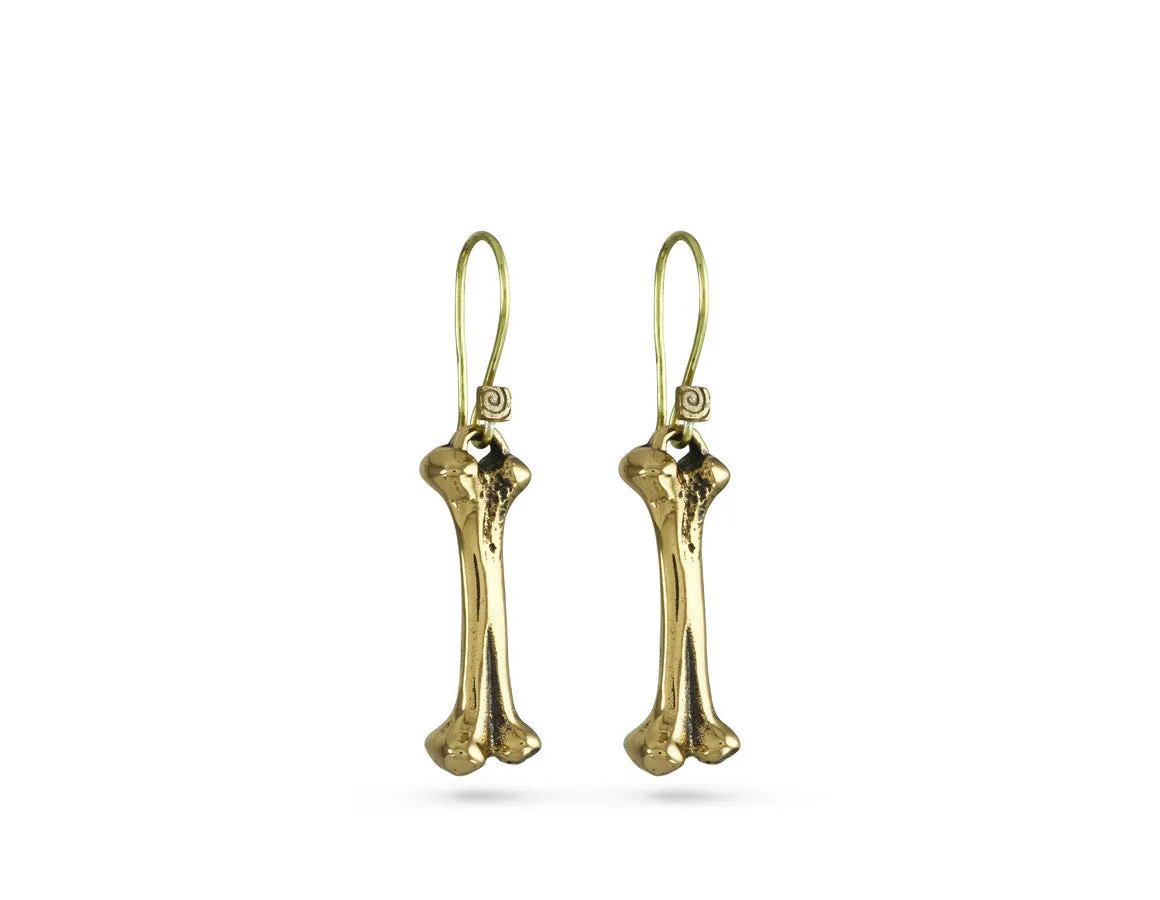 Bone Earrings - Bronze