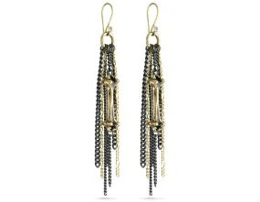 Bone Tassel Earrings - Bronze