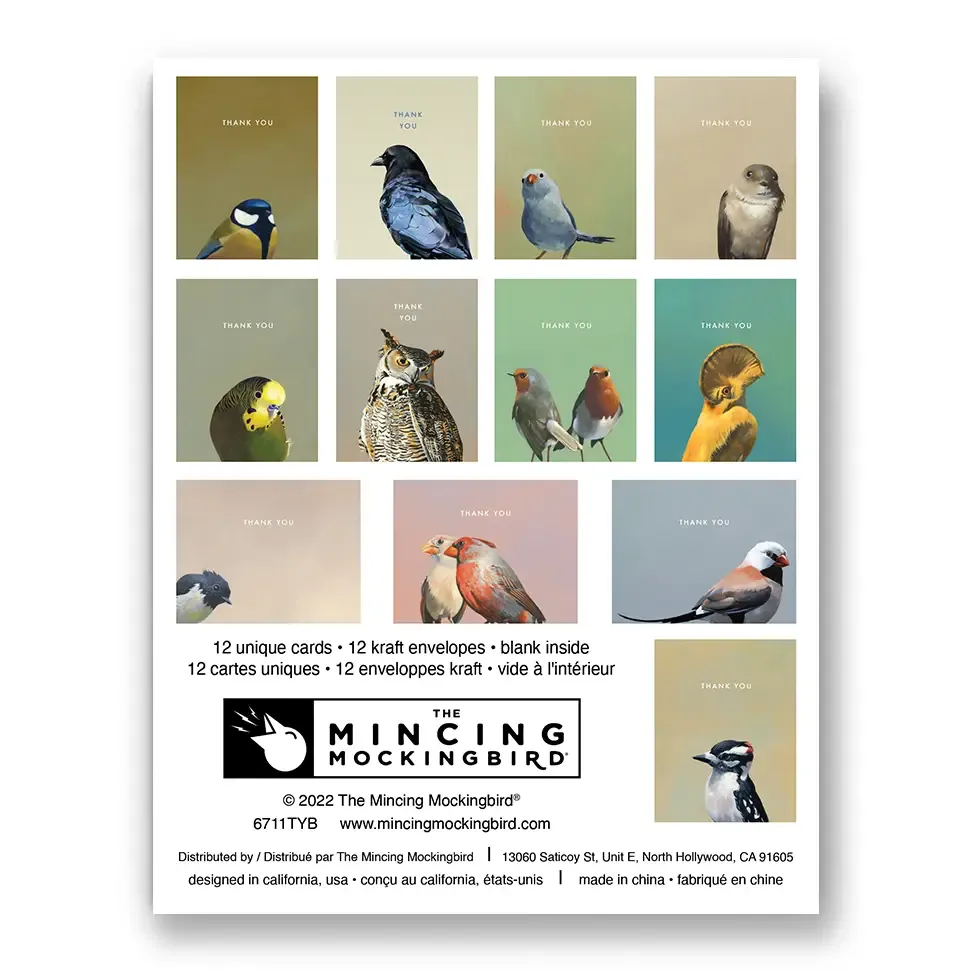 Boxed Set of Matt Adrian Bird Thank You Cards