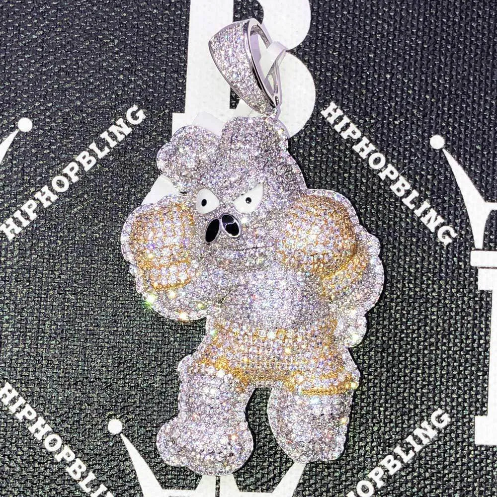 Boxing Dog CZ Hip Hop Bling Bling Pendant