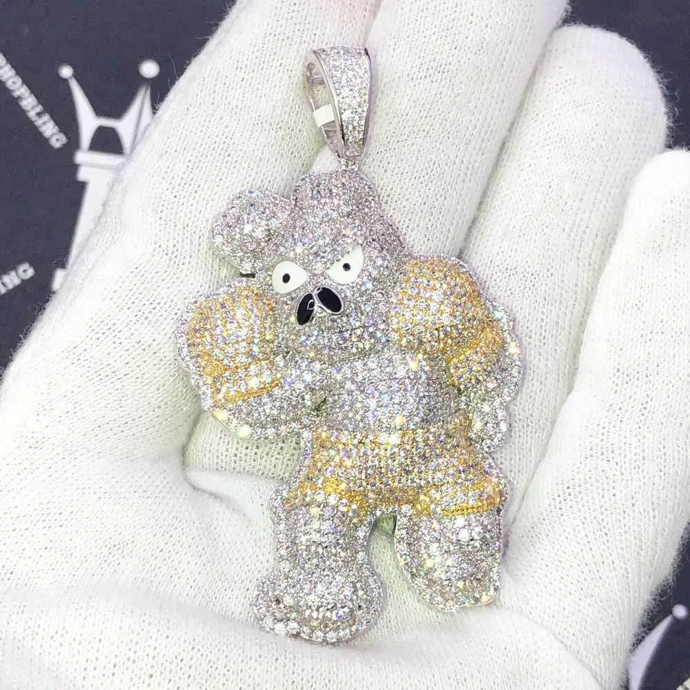 Boxing Dog CZ Hip Hop Bling Bling Pendant