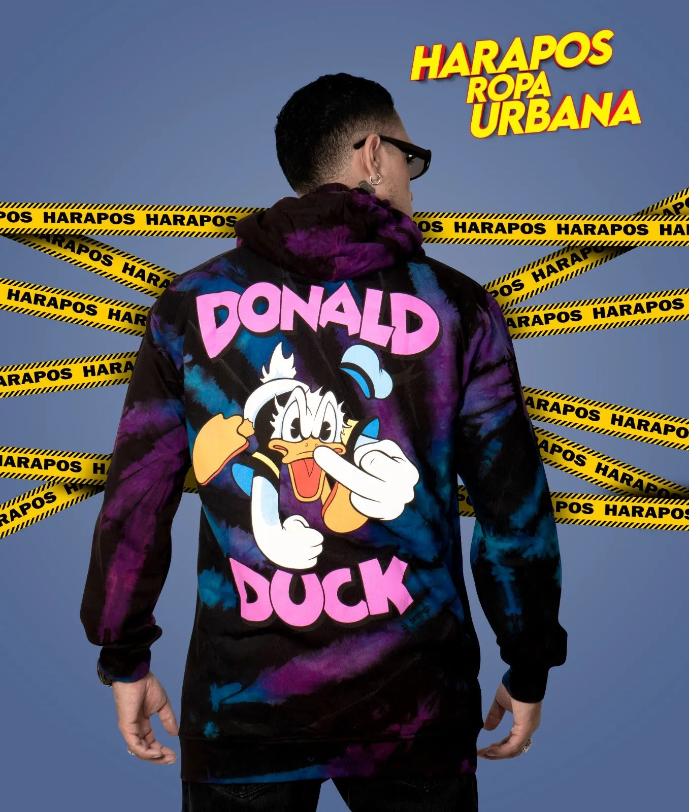 Canguro Dr. Mono oversize Donald duck negro taidai