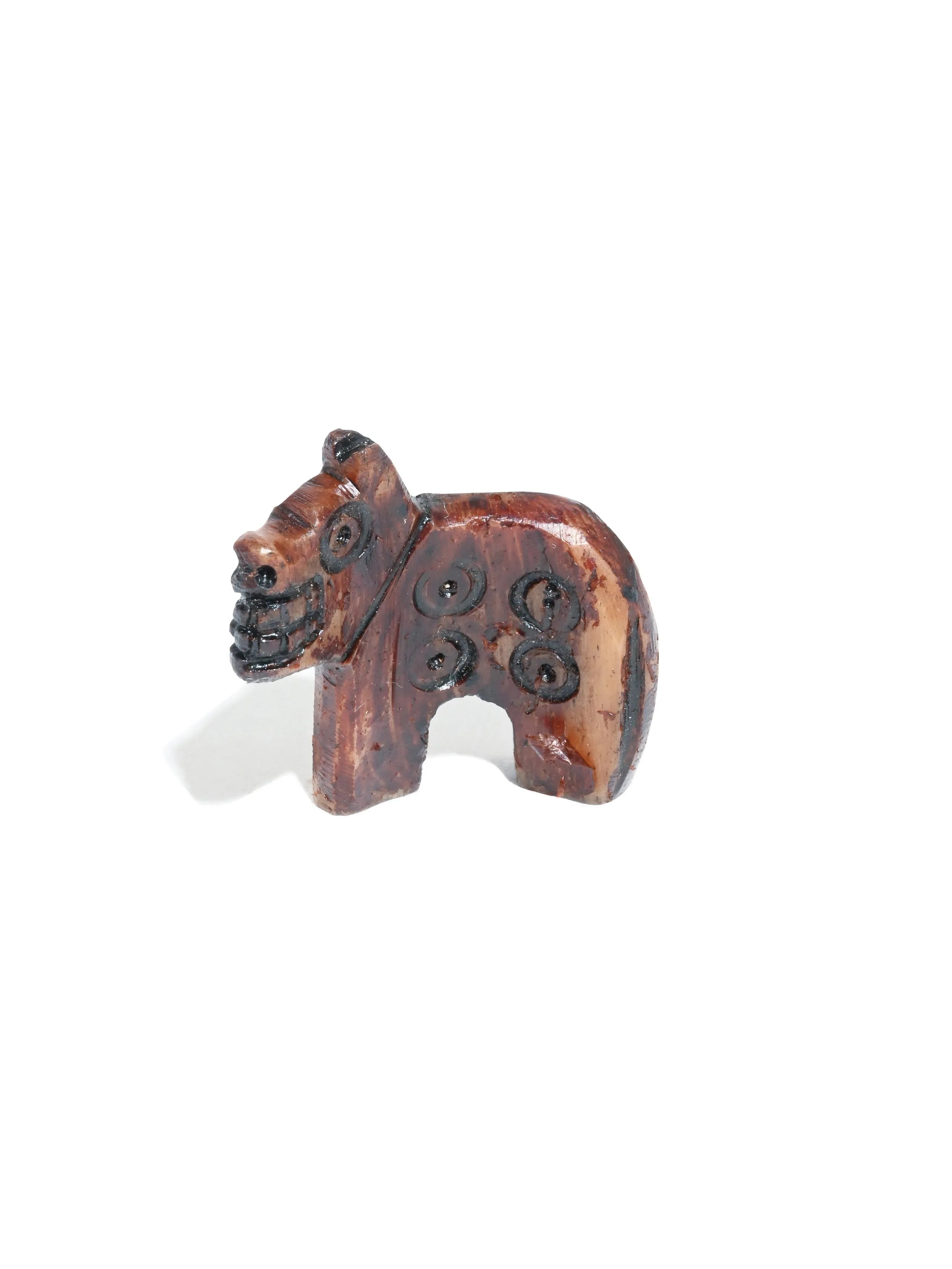 Carved Bone Jaguar Amulet