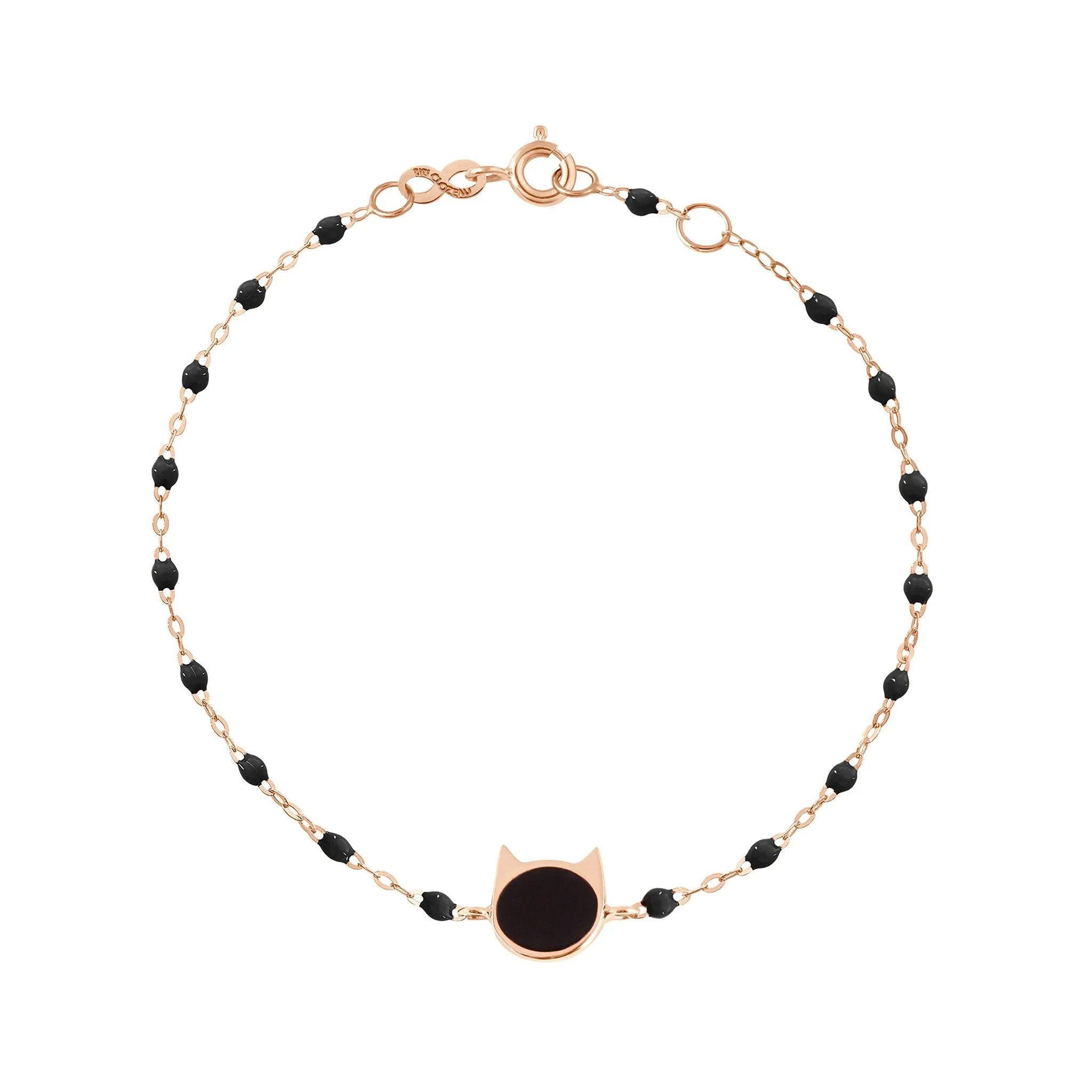 Cat Classic Gigi Black bracelet, Rose Gold, 6.7