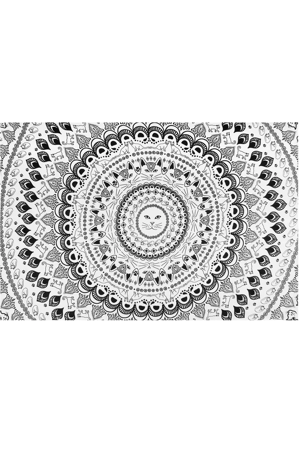 Cat Mandala Black/White