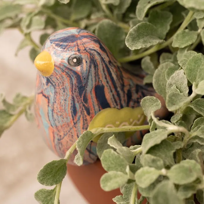 Ceramic Bird Swirled Pot Hugger