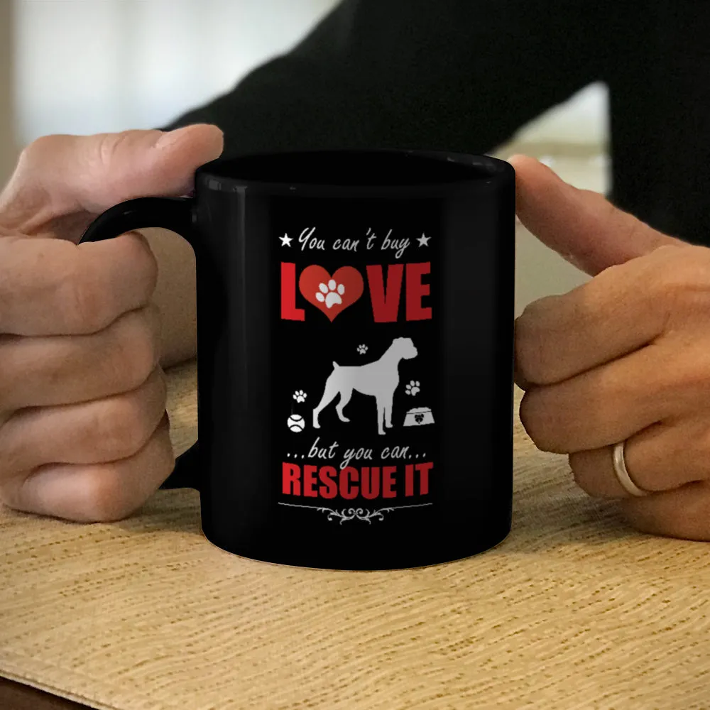 Ceramic Coffee Mug Black Rescue Dog