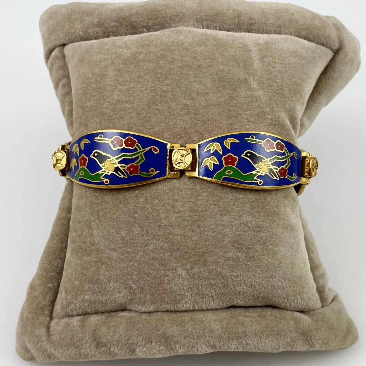 Cloisonne Blue Bird Enamel Bracelet