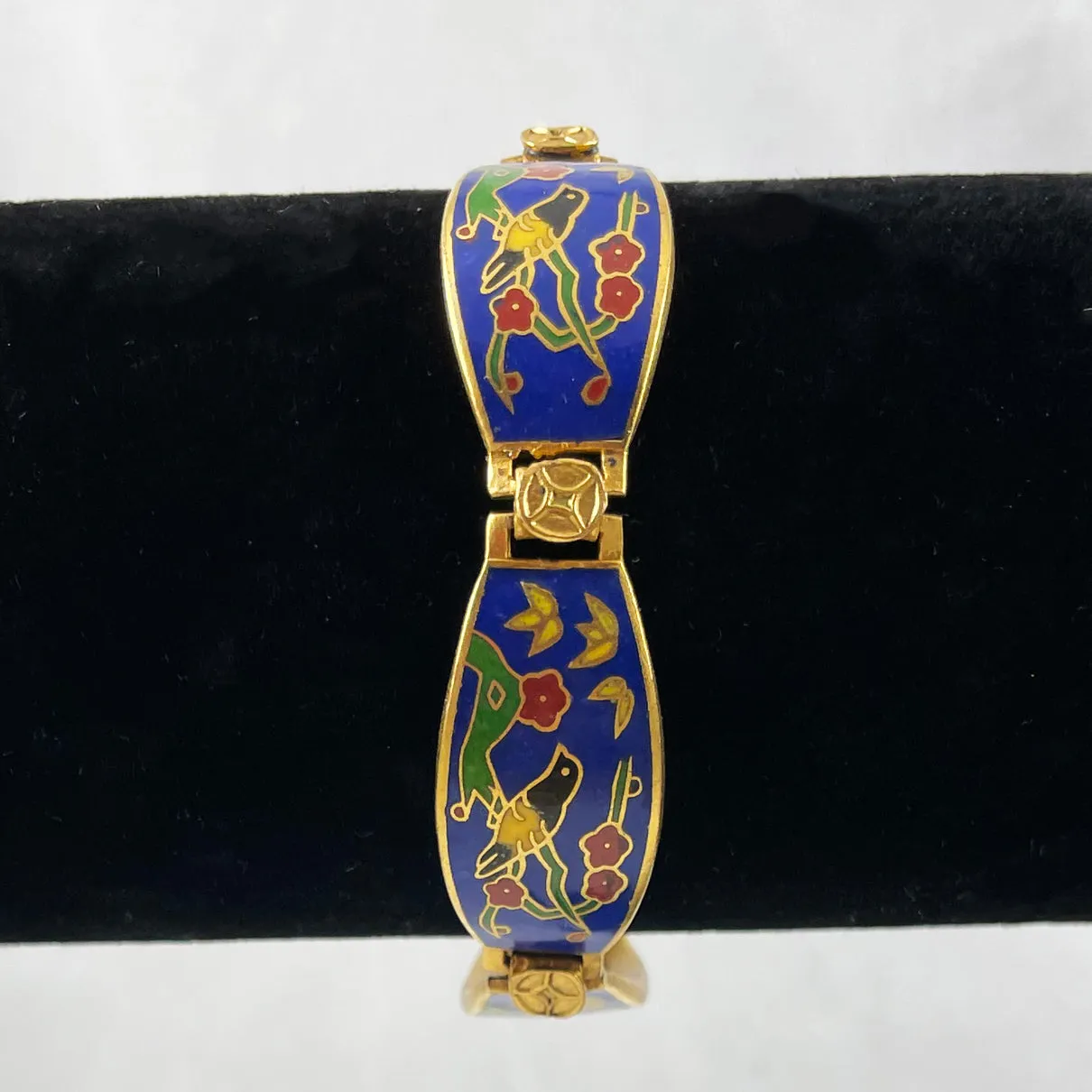 Cloisonne Blue Bird Enamel Bracelet