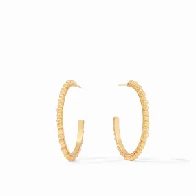 Colette Bead Hoop Earrings Gold Medium by Julie Vos