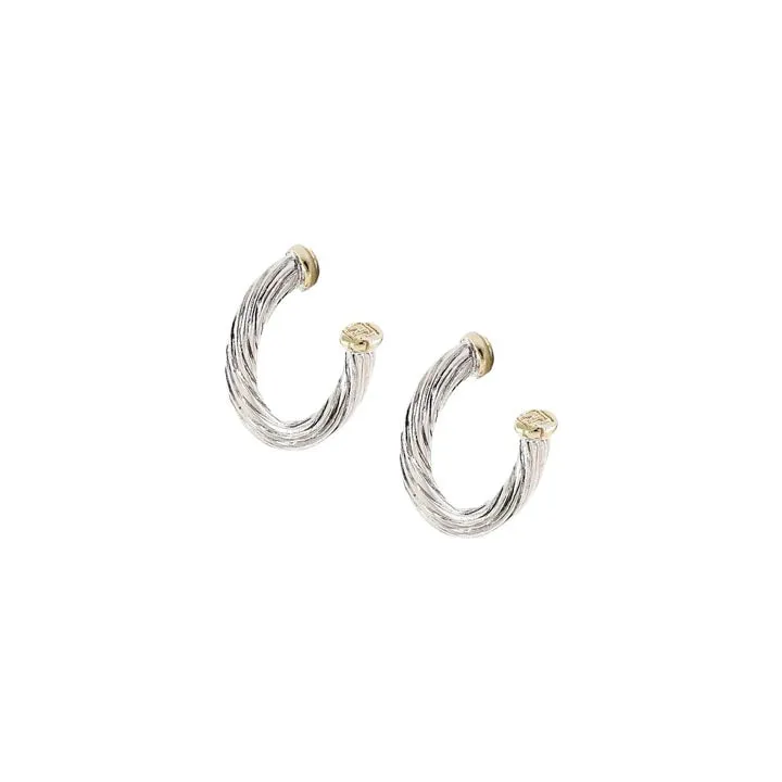 Cordo Medium Oval Post Two Tone Earrings by John Medeiros