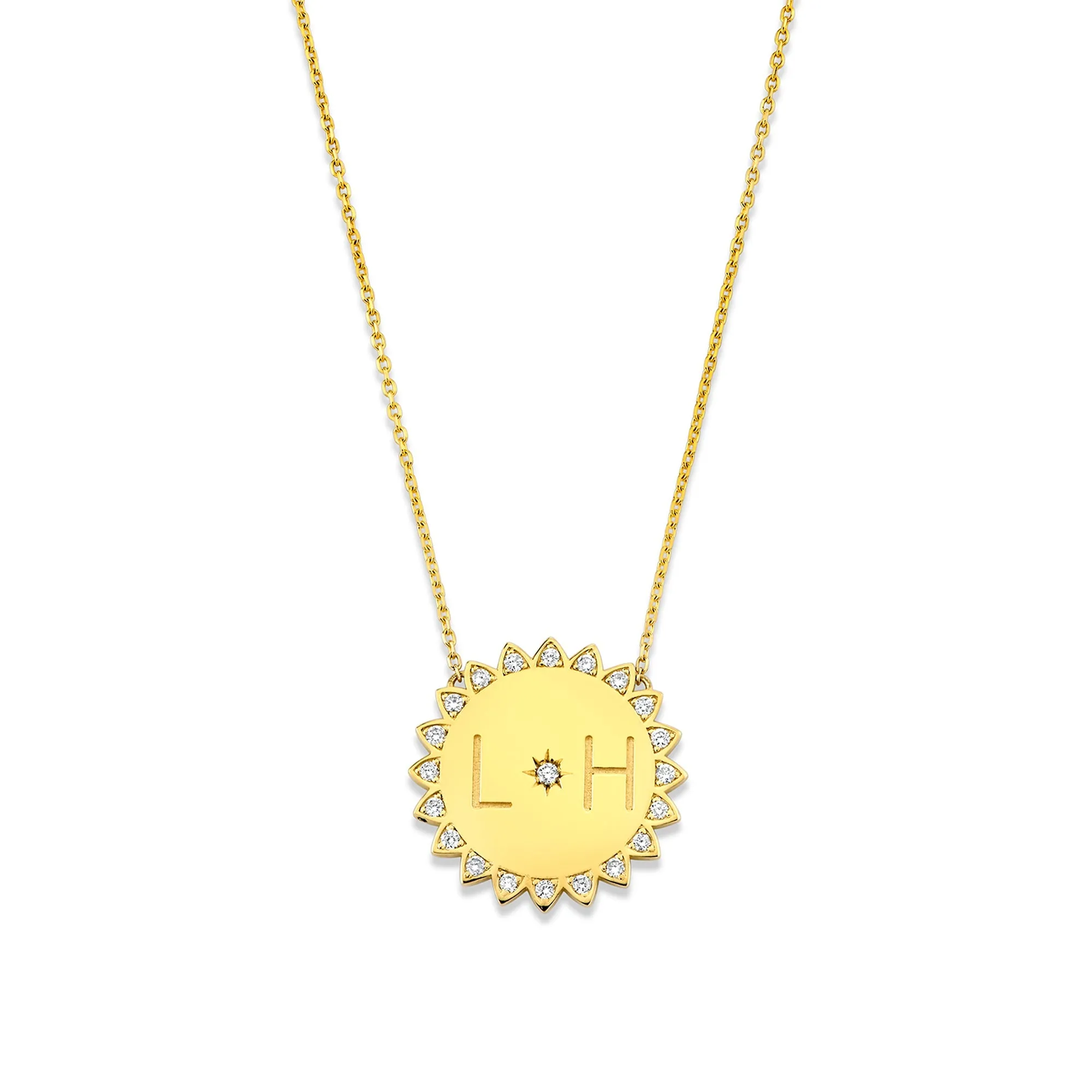 Custom Initials Medium You Are My Sunshine Necklace