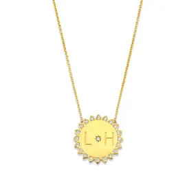 Custom Initials Medium You Are My Sunshine Necklace