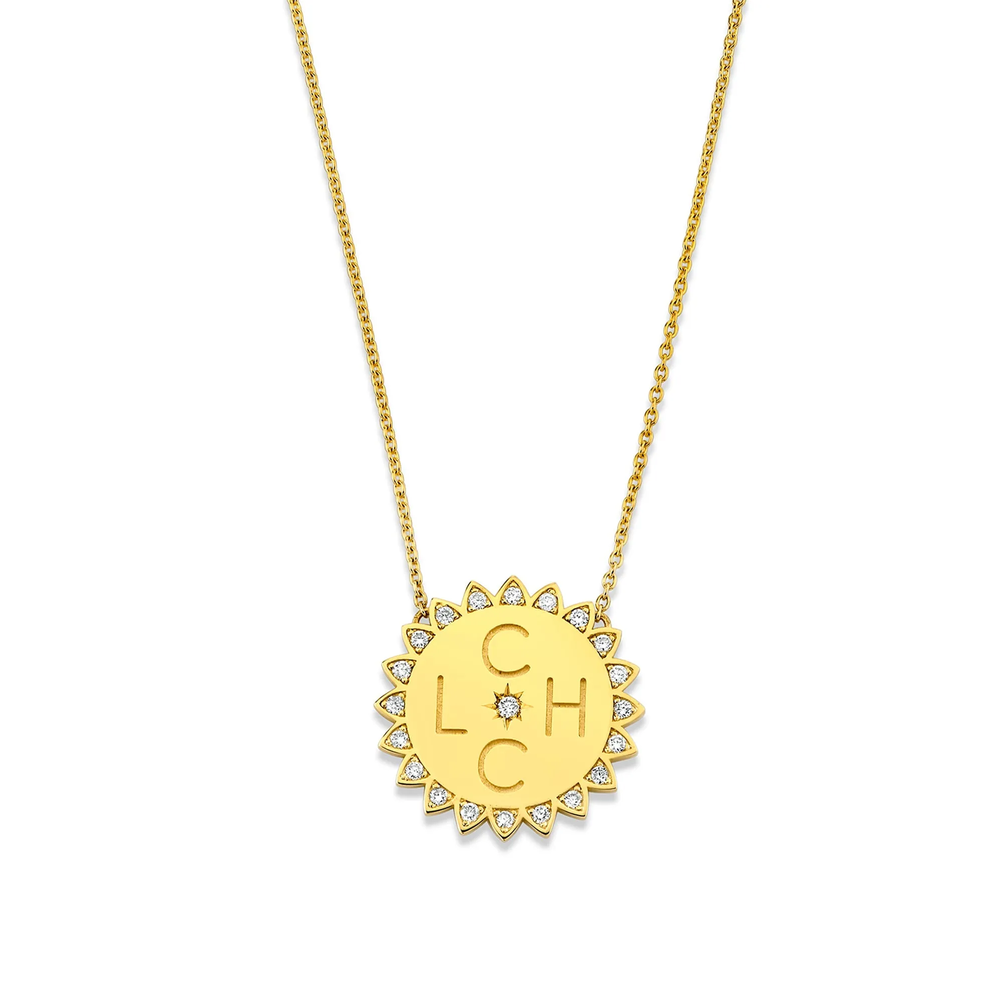 Custom Initials Medium You Are My Sunshine Necklace