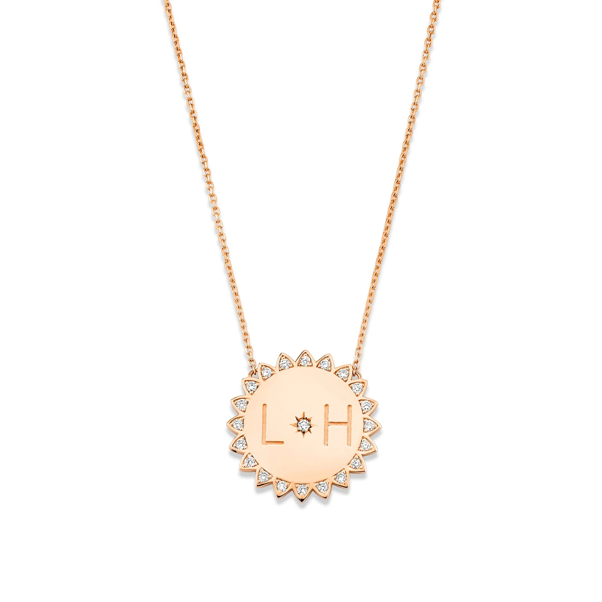 Custom Initials Medium You Are My Sunshine Necklace